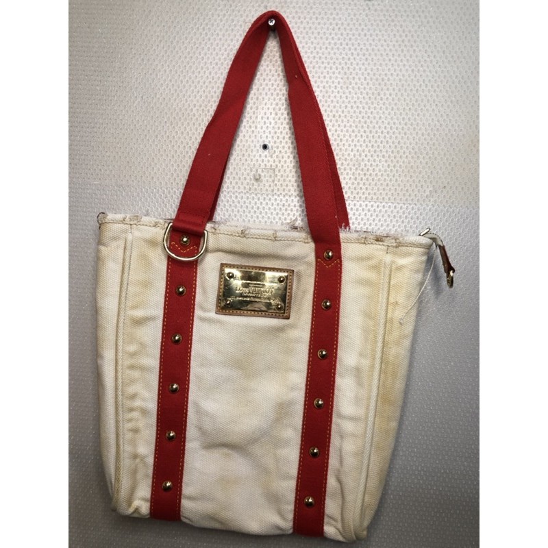 LV Inventeur Antigua Tas Tote Bag Lengkap Noser FL Limited Edition Canvas Putih Preloved