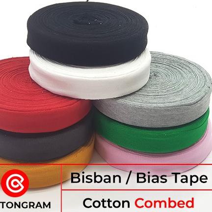 ➨ Bisban Kain Bahan Kaos Katun Bias Tape Meteran Aksesoris Kaos Ω
