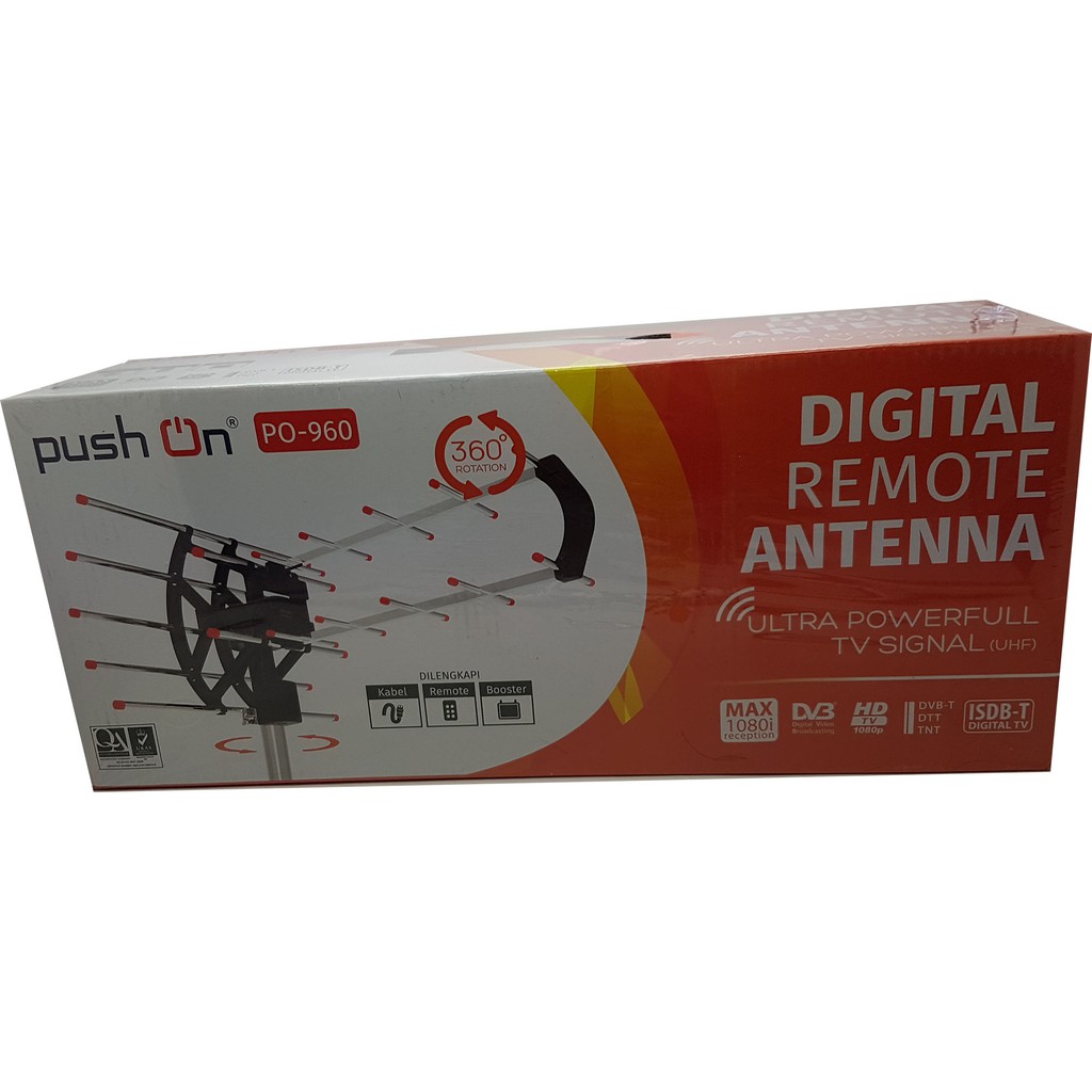 Antena Tv Outdoor PUSH ON dengan Remote dan Booster + Kabel