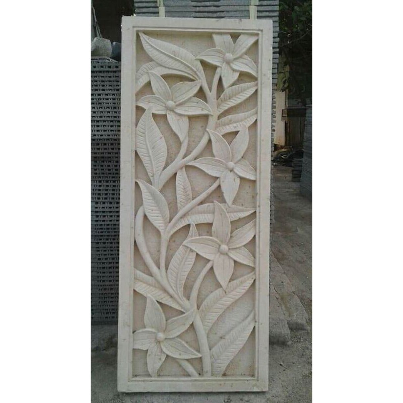 batu alam ukiran relief ornamen patung lampion