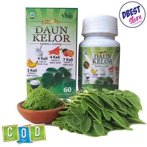 [Bayar diTempat/COD] Kapsul Daun Kelor Inayah 60Kapsul - Moringa Oleifera Obat Herbal 100%