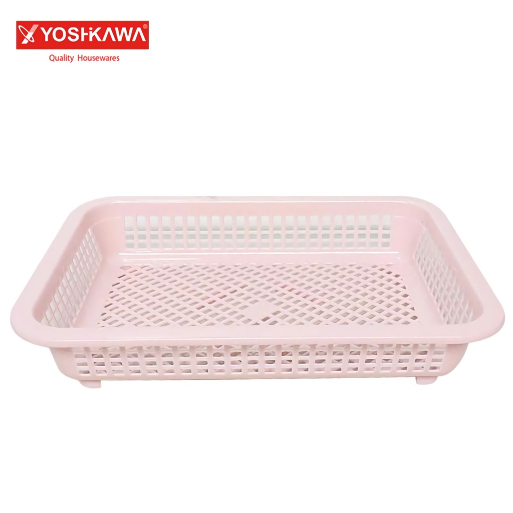 

YOSHIKAWA Baki Plastik Kotak Penyimpanan Keranjang Multifungsi EVL-B-0125-B Merah