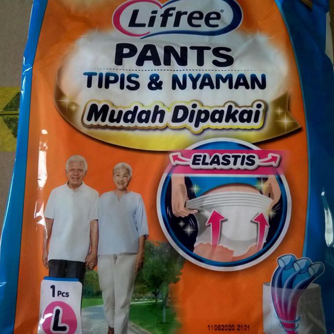Lifree Popok Celana tipis ukuran L isi 1(Popok orang Dewasa / lansia)