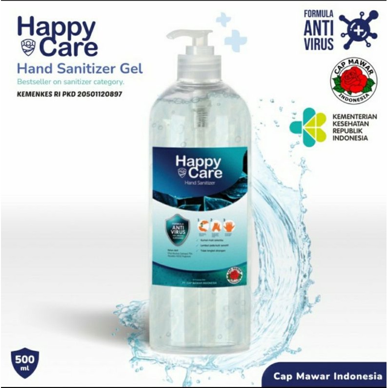 Happy Care HAND SANITIZER GEL 1000ml HAND SANITIZER GEL 1 liter ANTISEPTIC GEL 500ml ANTI SEPTIK GEL