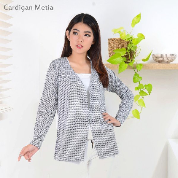 Belle Fashion Cardigan Murah Wanita Kekinian Lengan Panjang Bahan Kaos Metis