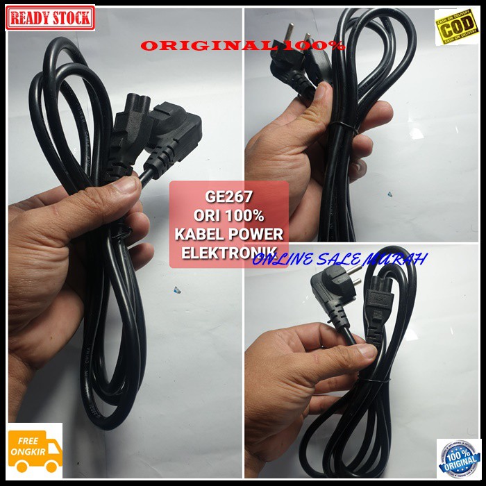 G267 Kabel power Listrik 2 meter elektronik elektrik 3 pin cable laptop rice cooker multifungsi universal komputer cas casan setrum original G267   KABEL UKURAN 3 PIN  PANJANG 2 METER  BISA SEGALA JENIS ELEKTRONIK YG MENGGUNAKAN KABEL 3 PIN  TEBA