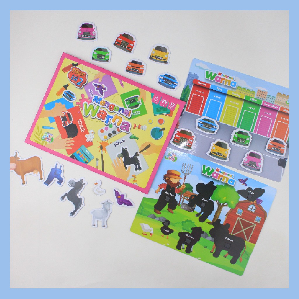 [1BOX ISI 2] KONSEP BUSY PAGE MENGENAL WARNA / ACTIVITY SHEET / MAINAN EDUKASI ANAK