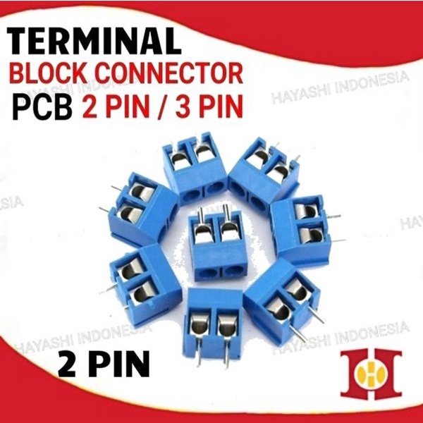 Terminal Blok Block 2 3 Pin Skrup Screw PCB Pitch 5mm Kabel Konektorr - 10pcs