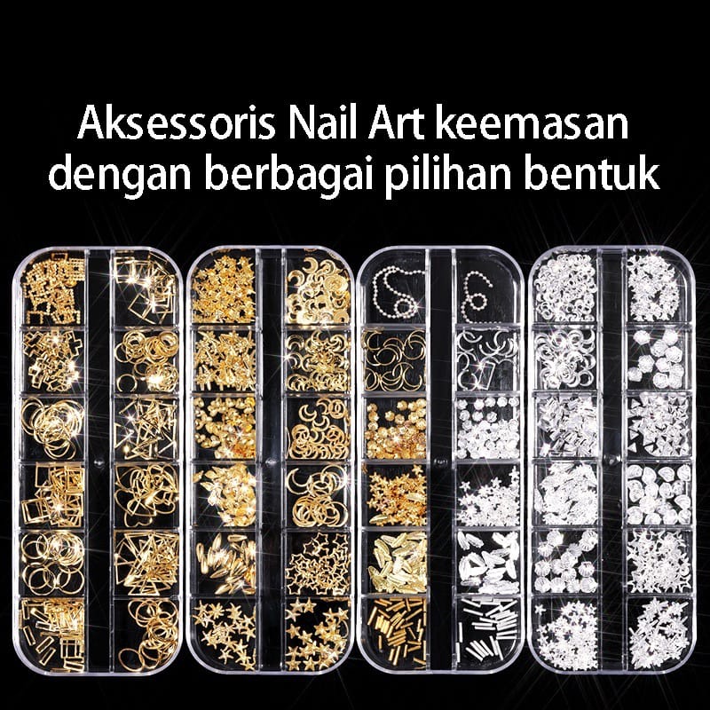 Nail Art, Aksesoris Nail Art, Nail Art Accessories Glitter Powder, Flakes, Pearl, Round, Aksesoris Nail Art, Hiasan Nail Art