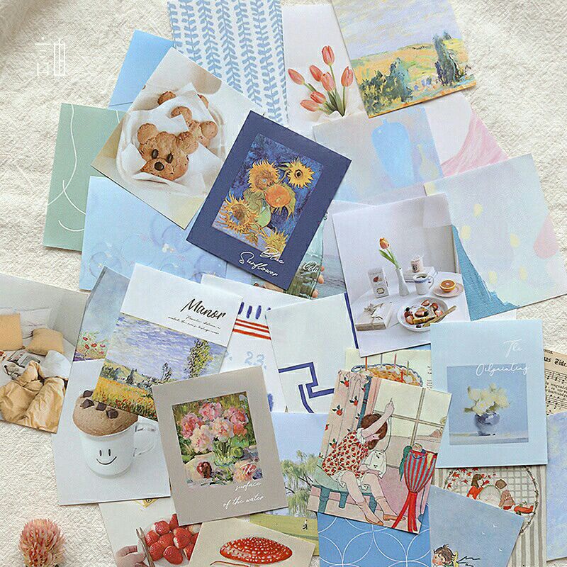 

20 pcs Deco paper aesthetic journaling DIY scrapbooking diary [ Ridhl Stuff ]