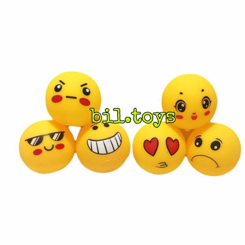 MAINAN BOLA EMOJI SMILEY PENCET BAHAN VYNL