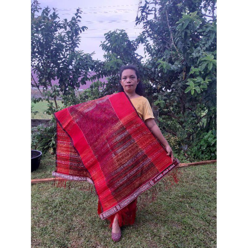 ULOS HELA RAGI HOTANG MERAH CABAI ULOS PENGANTIN ULOS HELA TENUN TANGAN ASLI