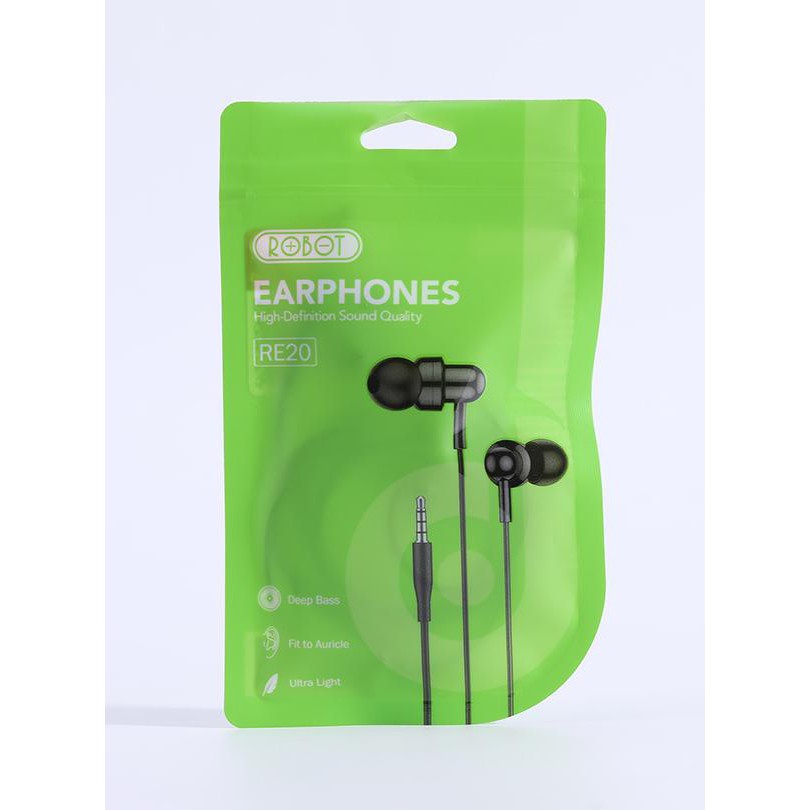 Earphones ORIGINAL ROBOT RE20 Headset Handsfree RE-20 ROBOT ORIGINAL