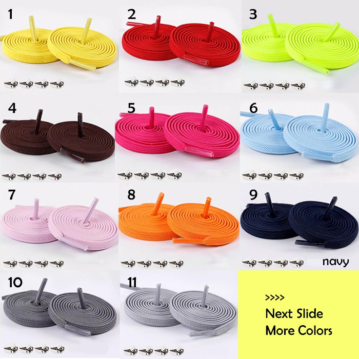 Tali Sepatu Elastis Tie-Free Shoelaces Lazy Flat Solid Shoe Lace