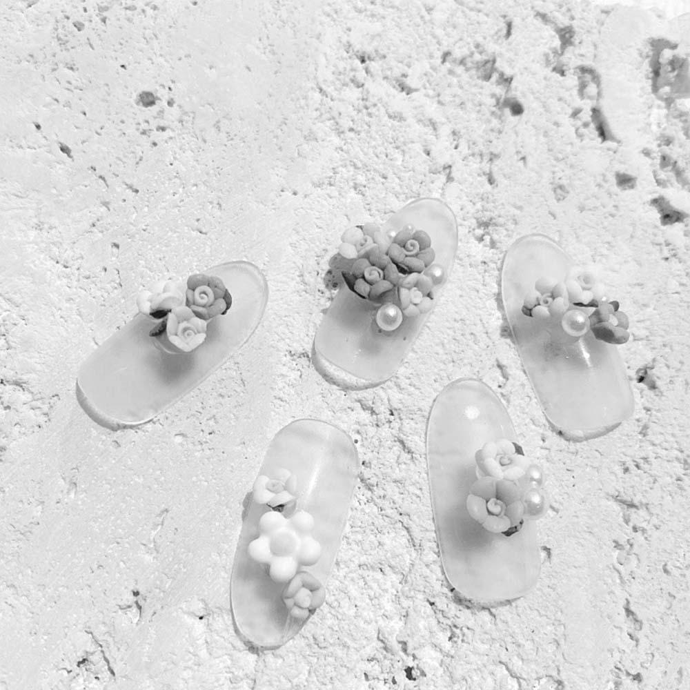 AUGUSTINA Dekorasi Nail Art Agustina Timbul Halus DIY Manicure Aksesoris