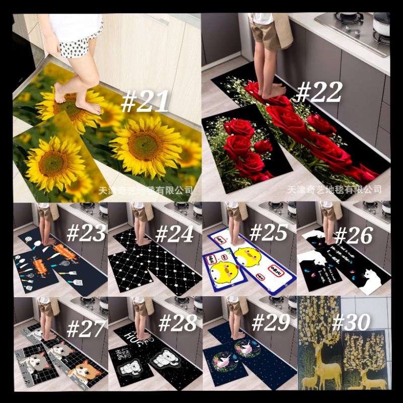 2 in 1 Kitchen Floor Mat / Keset Alas Lantai Kamar Tidur Rumah Dapur Anti Selip