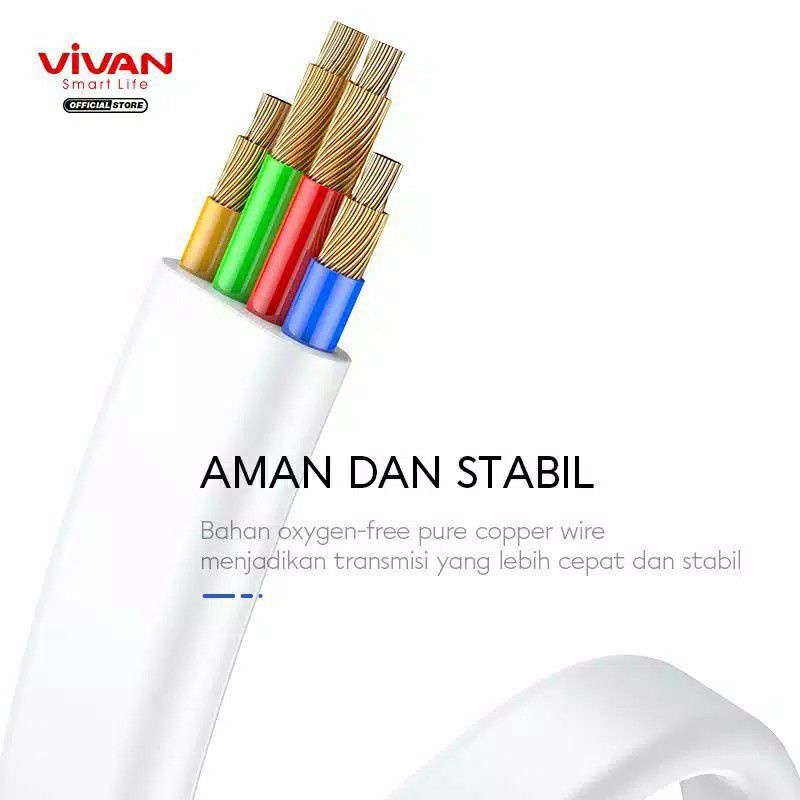 Kabel Data Vivan SL100S 2A Kabel Data Lightning iPhone ORIGINAL