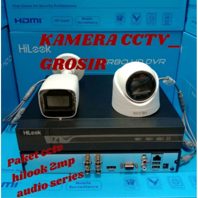 PAKET CCTV HILOOK 2MP AUDIO 16 CHANNEL 6 KAMERA HILOOK 2MP AUDIO GARANSI RESMI HILOOK