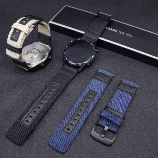 Strap Huawei Watch 2 Classic - 2 Pro, GT 2 - 46 mm, GT 2e & GT 2 Pro Tali Jam Woven Canvas Nylon