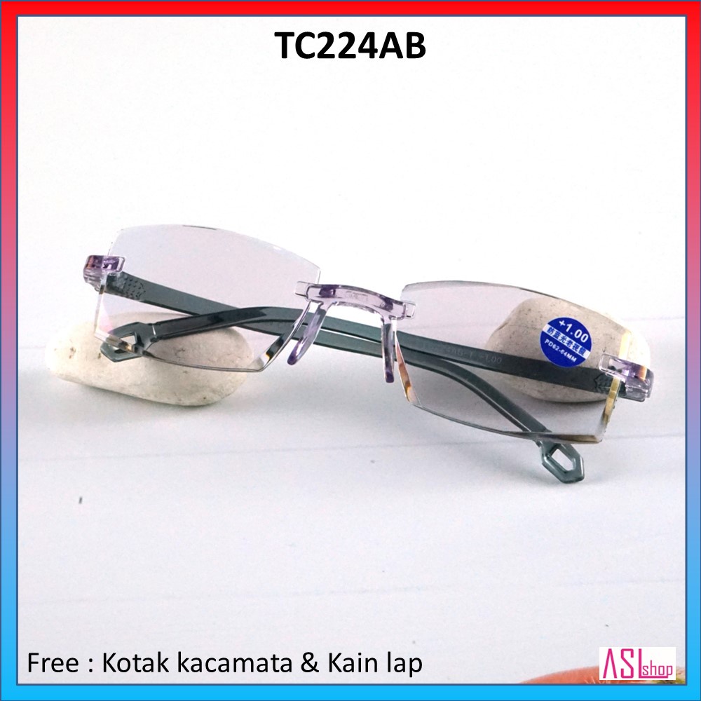 FRAME KACAMATA KHUSUS BACA (TC224AB) LENSA BLUERAY/BLUECUT