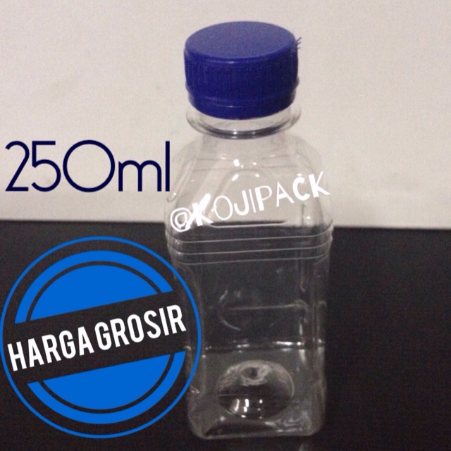 Botol Plastik Unik 250ml Kotak Kemasan untuk Air Minuman Jus Teh Kopi