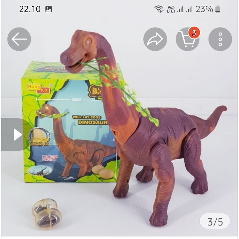 DINOSAURUS EGGS / MAINAN DINOSAURUS BISA BERTELOR FREE BATERAI
