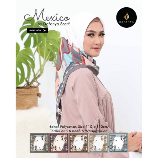 Jilbab Segiempat Mexico Scarf Original By Dafanya