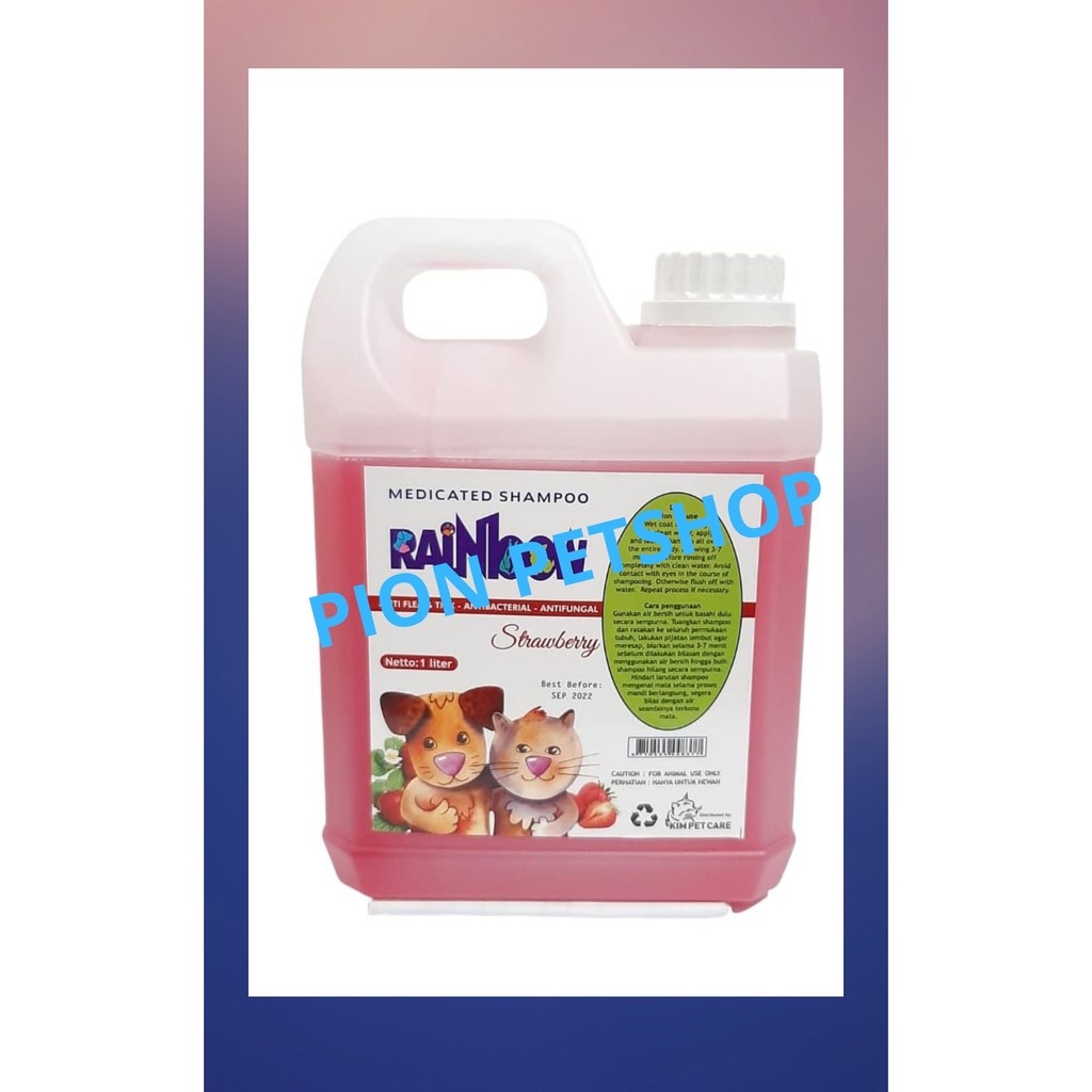 RAINBOW MEDICATED SHAMPO ALL IN ONE ( Anti Kutu, Anti Jamur, &amp; Anti Parasit Kulit) 1 Liter