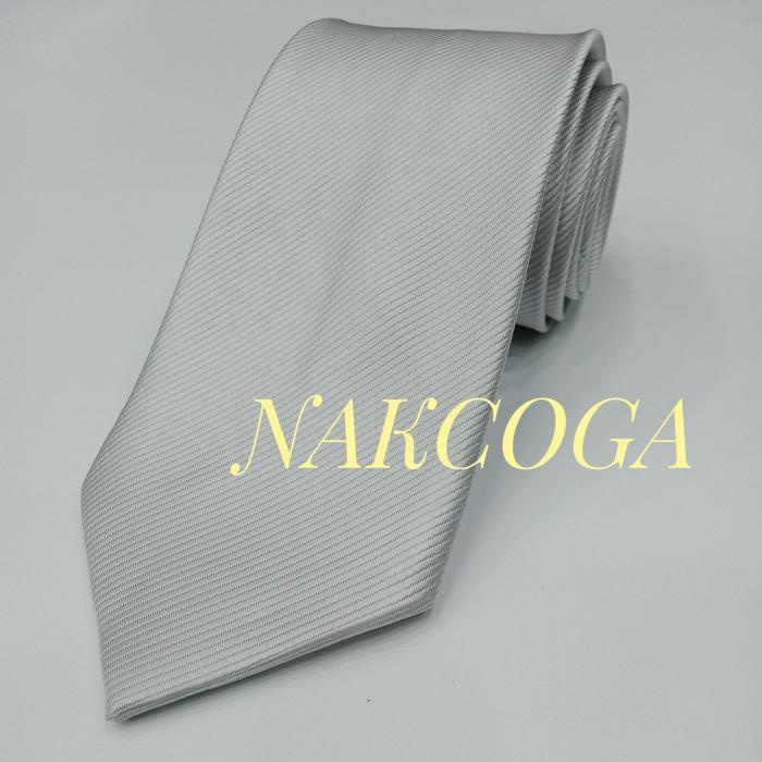 Tie Men Dasi Silver Polos Dasi Panjang Murah Berkualitas