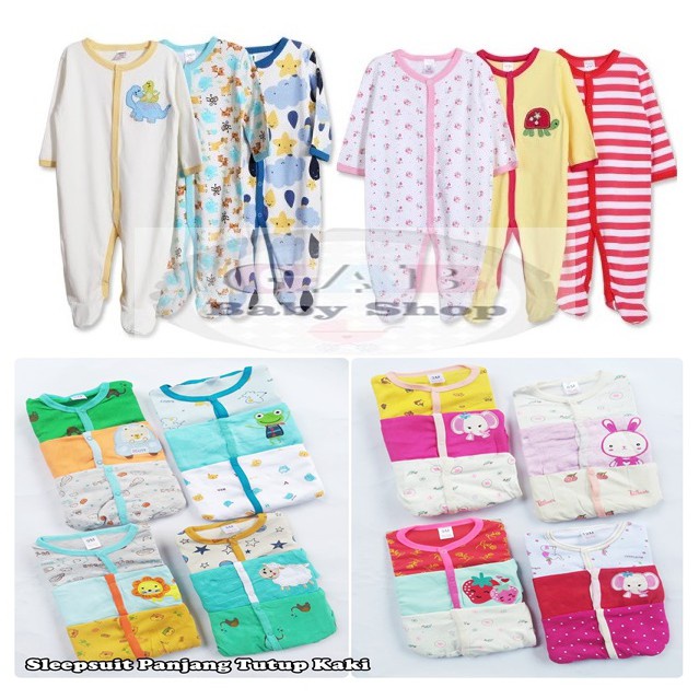 Sleepsuit Jumper Bayi isi 3pcs/ Sleepsuit Bayi 3in1
