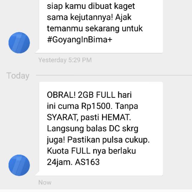 Tri paket 2gb 1500/hari