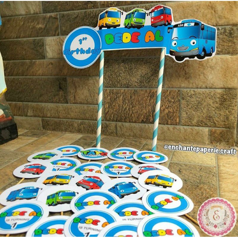 Topper Cake Hiasan Kue Custom Tema Tayo