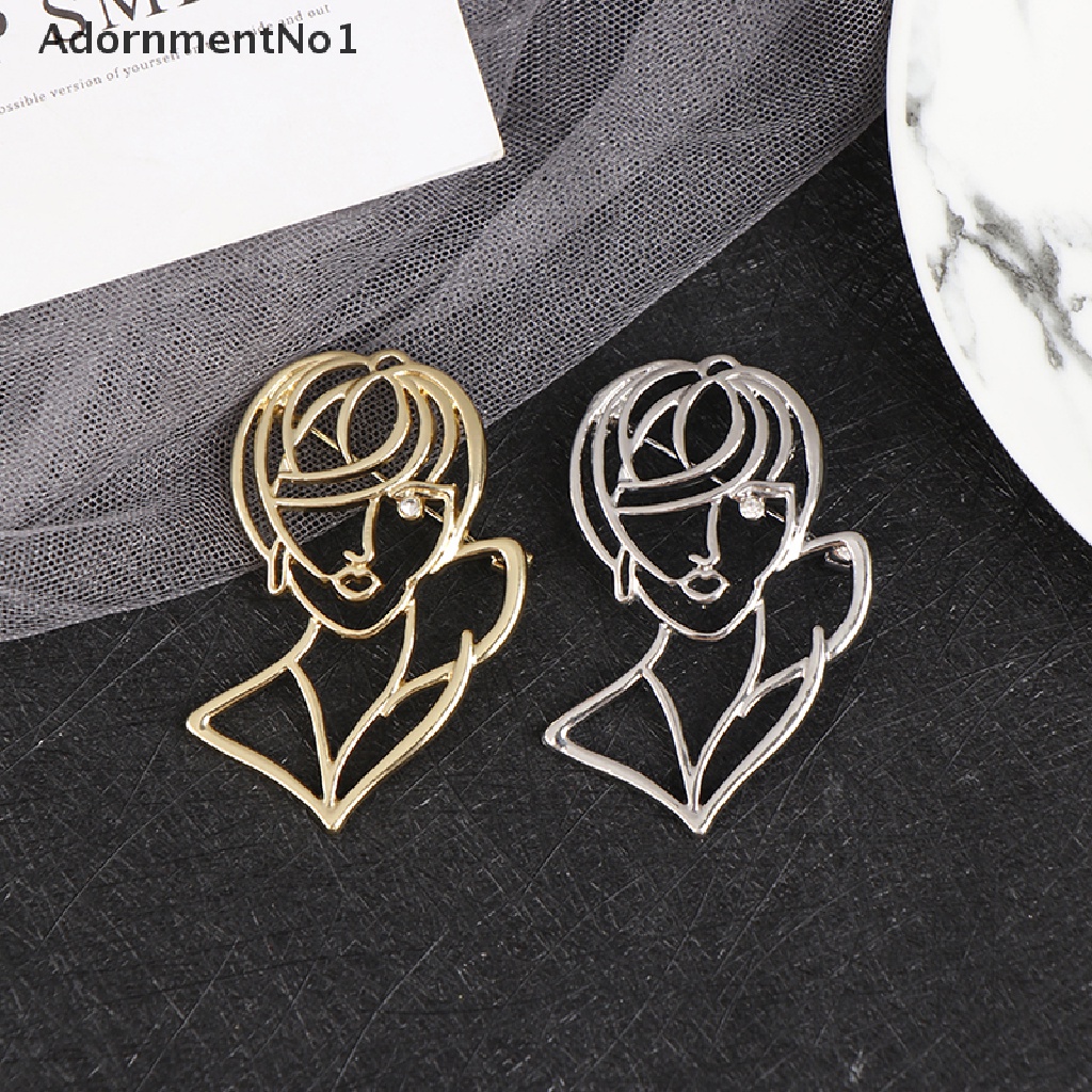 (AdornmentNo1) Bros Pin Enamel Desain Gadis Cantik Hollow Gaya Kasual