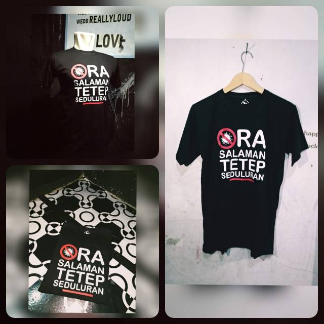 Kaos corona ora salaman tetep seduluran populer combed 30s kaos standart distro