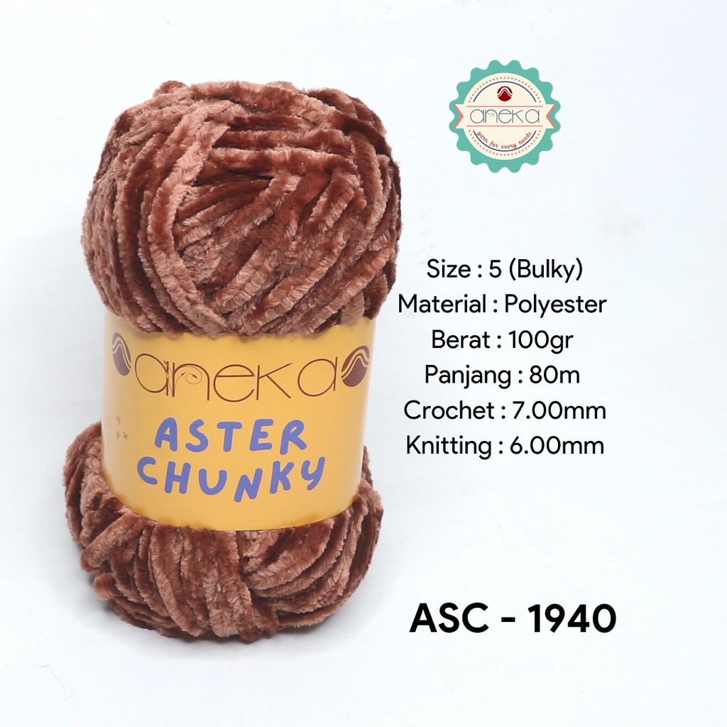 Benang Rajut Bludru Aster CHUNKY / Velvet Knitting Yarn - 1940