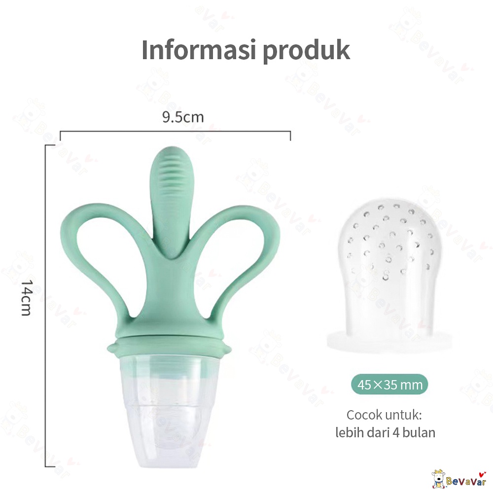 BEVAVAR empeng buah bayi + gigitan bayi silikon 2 in 1 BPA Free-8