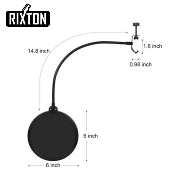 Rixton Professional Microphone Pop Filter Shield Berlapis Ganda