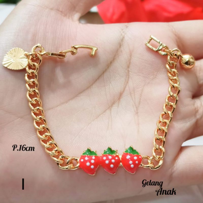 Gelang Anak Rantai Karakter varian Motif Perhiasan Anak Gold Limited edition (COD)