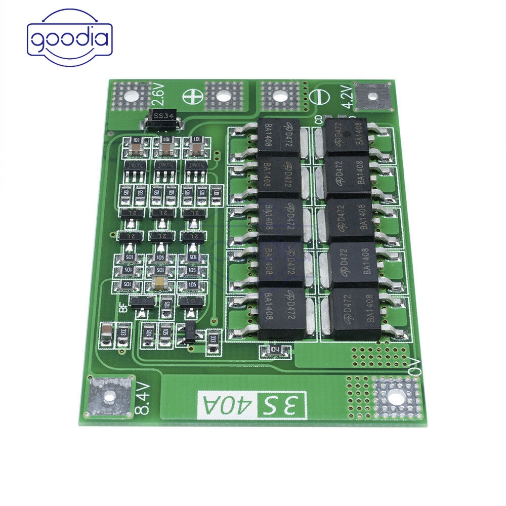 3S 40A 12.6V 18650 Li-ion Lithium Battery BMS Balanced/Enhanced Protection Board