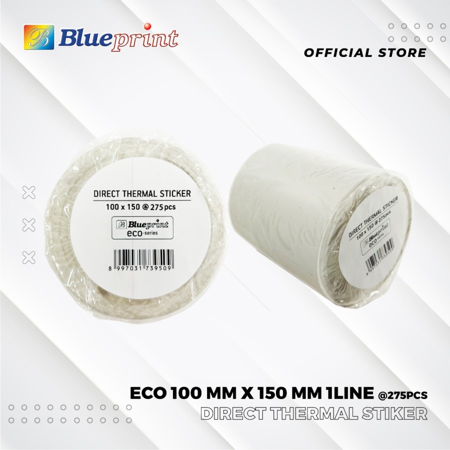 DIRECT THERMAL STICKER LABEL ONLINE BLUEPRINT ECO 100 X 150MM 275pcs