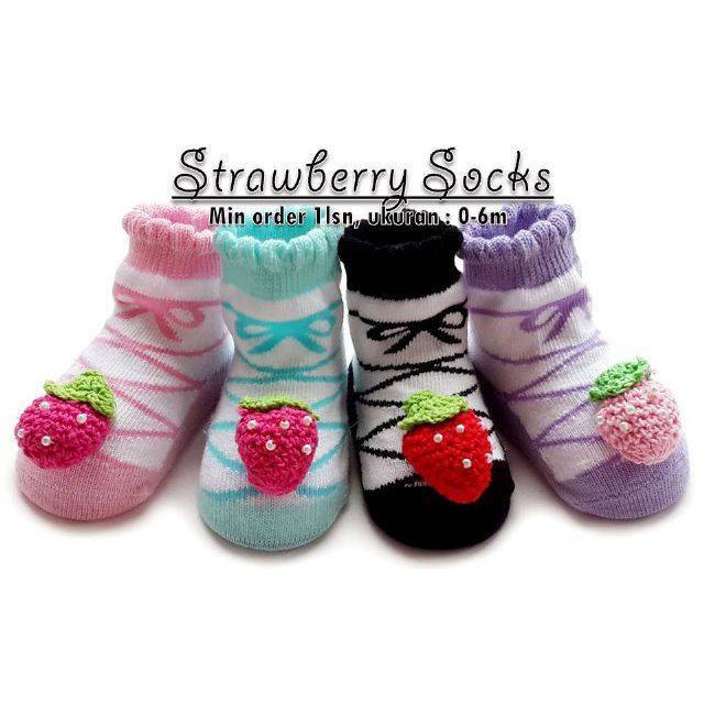 KAOS KAKI BAYI STRAWBERRY SOCK ISI 4 PASANG