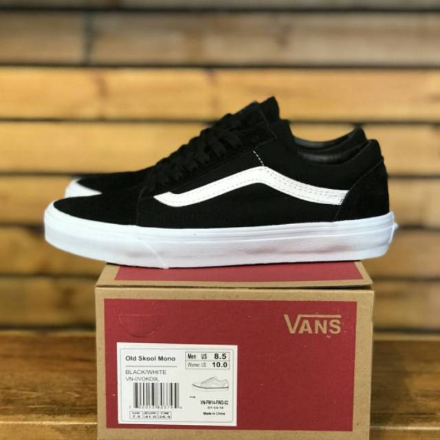 vans old skool mono black white