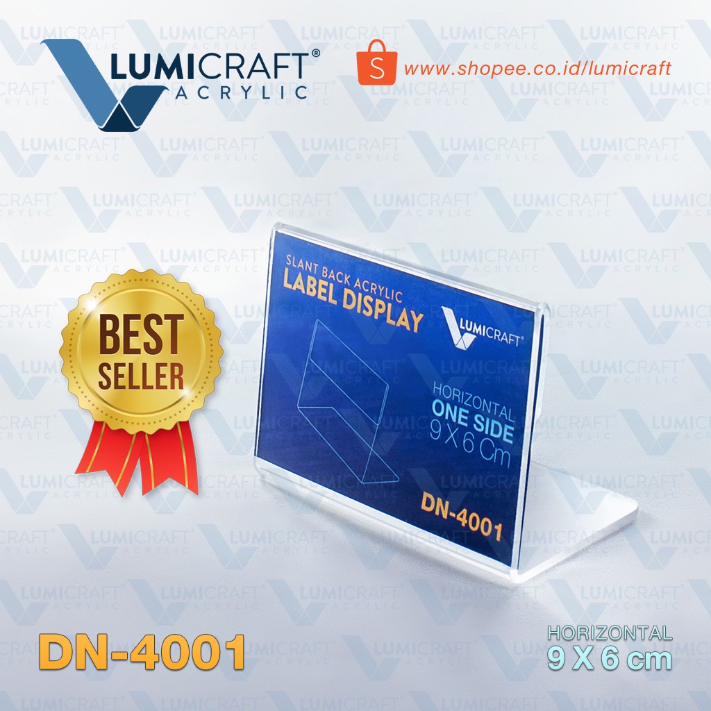 

Label Display Harga Akrilik model L / Tent Card Acrylic ukuran 9 x 6 cm Horizontal | Lumicraft DN-4001