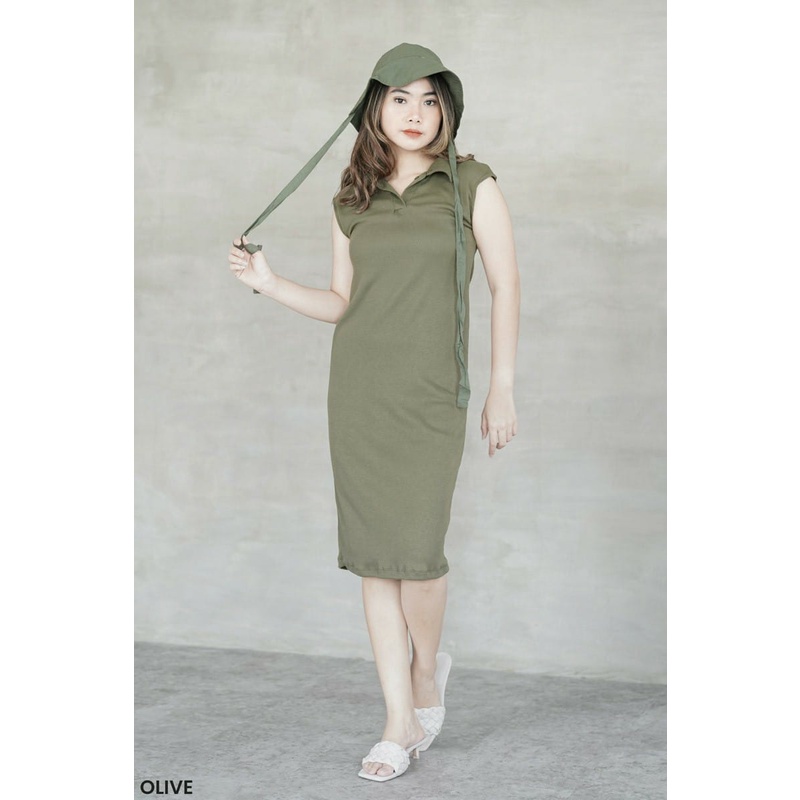 Hom Rib Dress Casual Dres Wanita