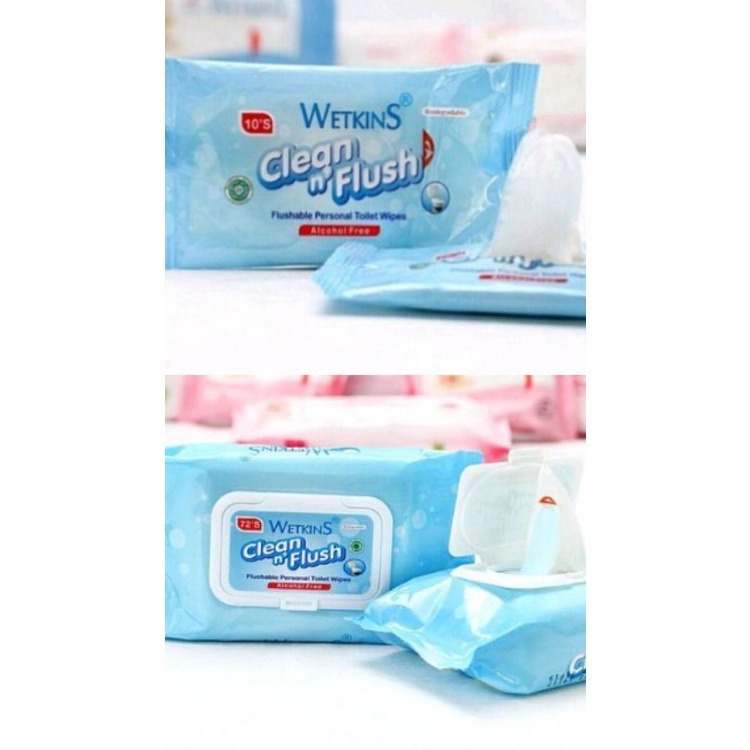 WETKINS CLEAN &amp; FLUSH | WETKINS TISSUE BASAH 10'S [SWEETSPACE]