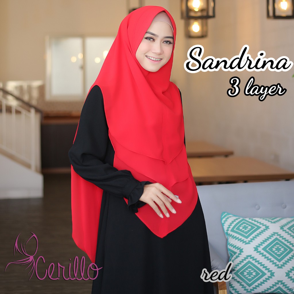 KHIMAR SYARI  SANDRINA 3 LAYER ORIGINAL CERILLO