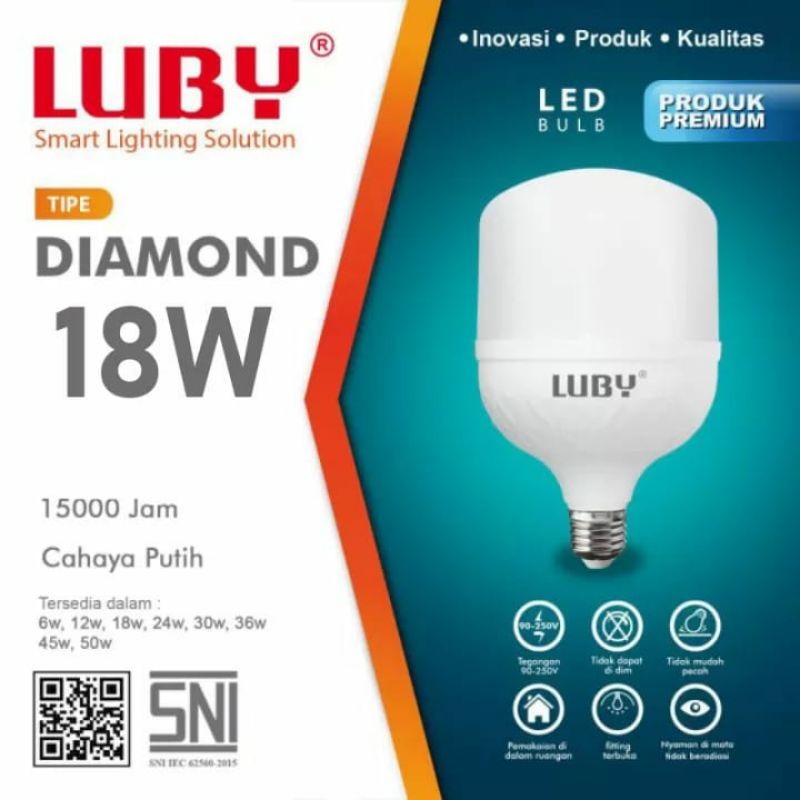 LAMPU LED LUBY DIAMOND 18 WATT CAPSUL NEW GENERATION CAHAYA PUTIH