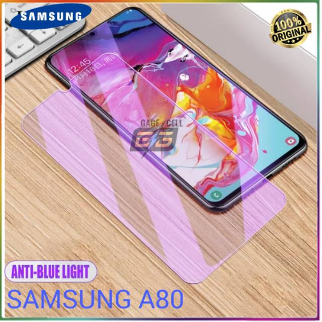 ANTI GORES KACA BIRU ANTI SILAU SAMSUNG A80-TEMPERED GLASS BLUE RAY SAMSUNG A80 A 80 HIGH QUALITY