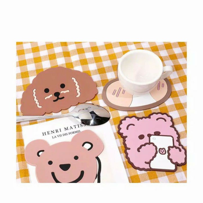 Tatakan Gelas TG01 Silikon Anti Slip Alas Mug Cangkir Karakter Lucu