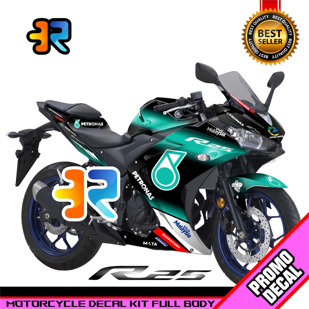 Decal Yamaha R25 Full Body Variasi Desain PETRONAS 1